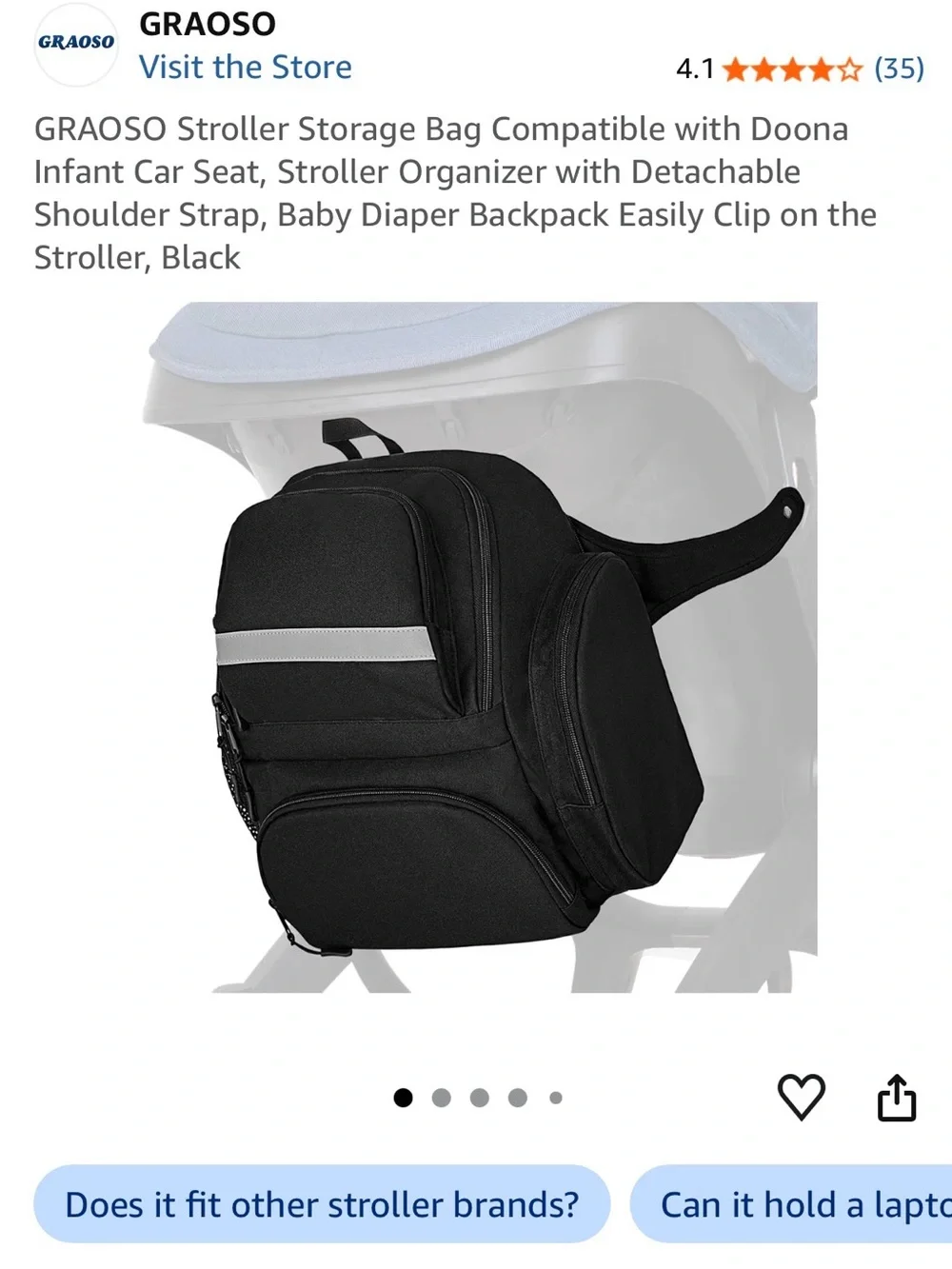 Car seat Stroller Storage diaper bag